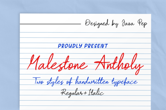 Malestone Antholy: A Handwriting Font for Editorial Projects